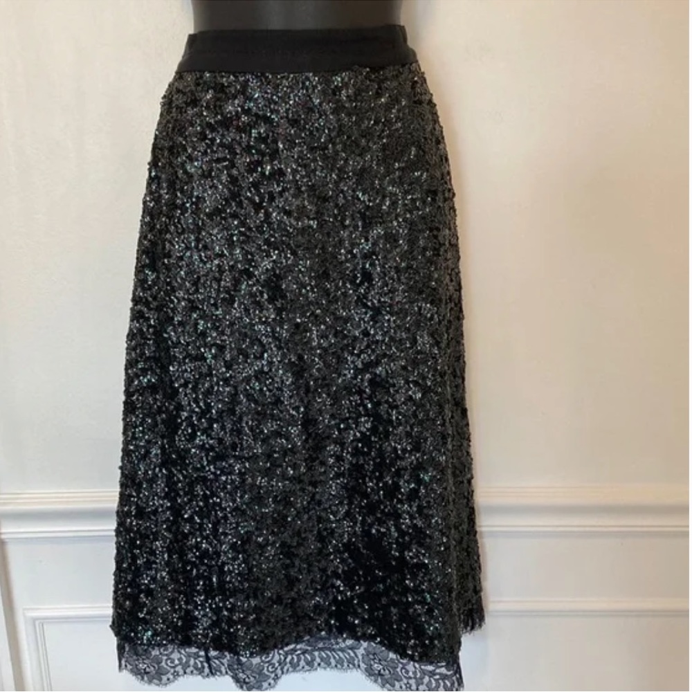 COACH Women's Formal Black Cocktail Sequin Midi Black Skirts NEW with TAGS 🏷